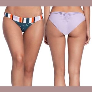 NWT Maaji [ Large ]‎ Strappy Parade Signature Bikini Bottoms in Blue Purple